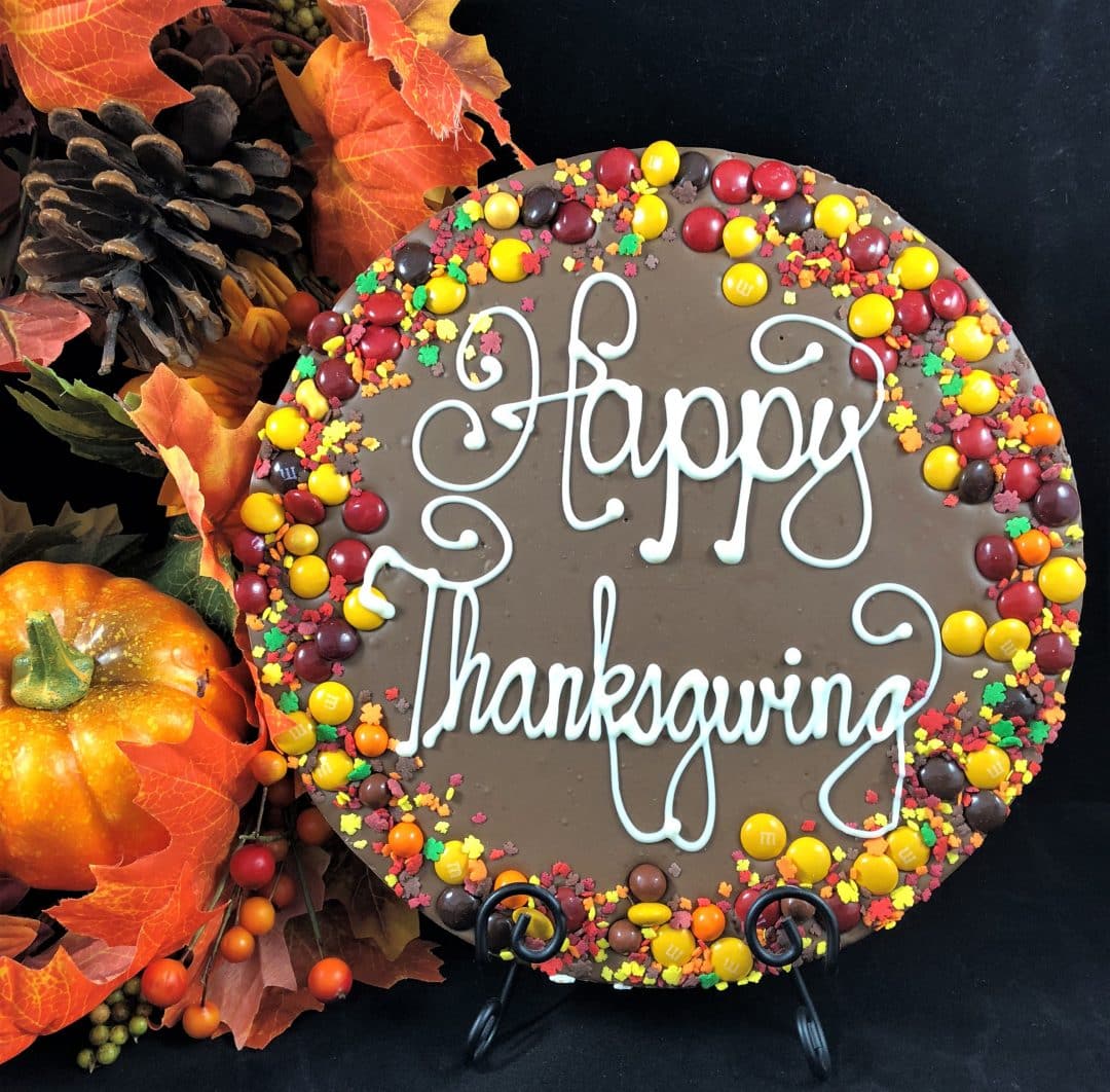 Happy Thanksgiving Chocolate Pizza Turkey Day Dessert