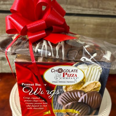 slice and wings combo with red bow