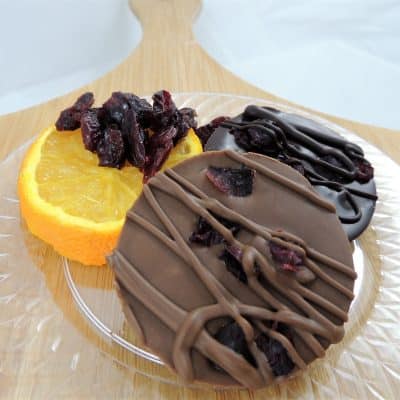 cranberry orange mini chocolate pizza favor