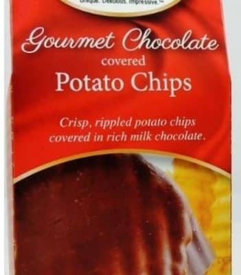 tall 6 ounce box of chocolate covered potato chips
