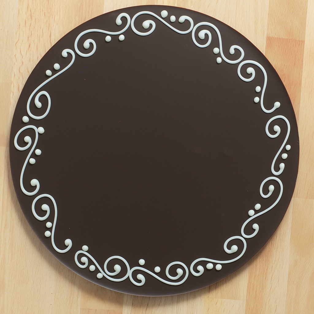 White scroll border on