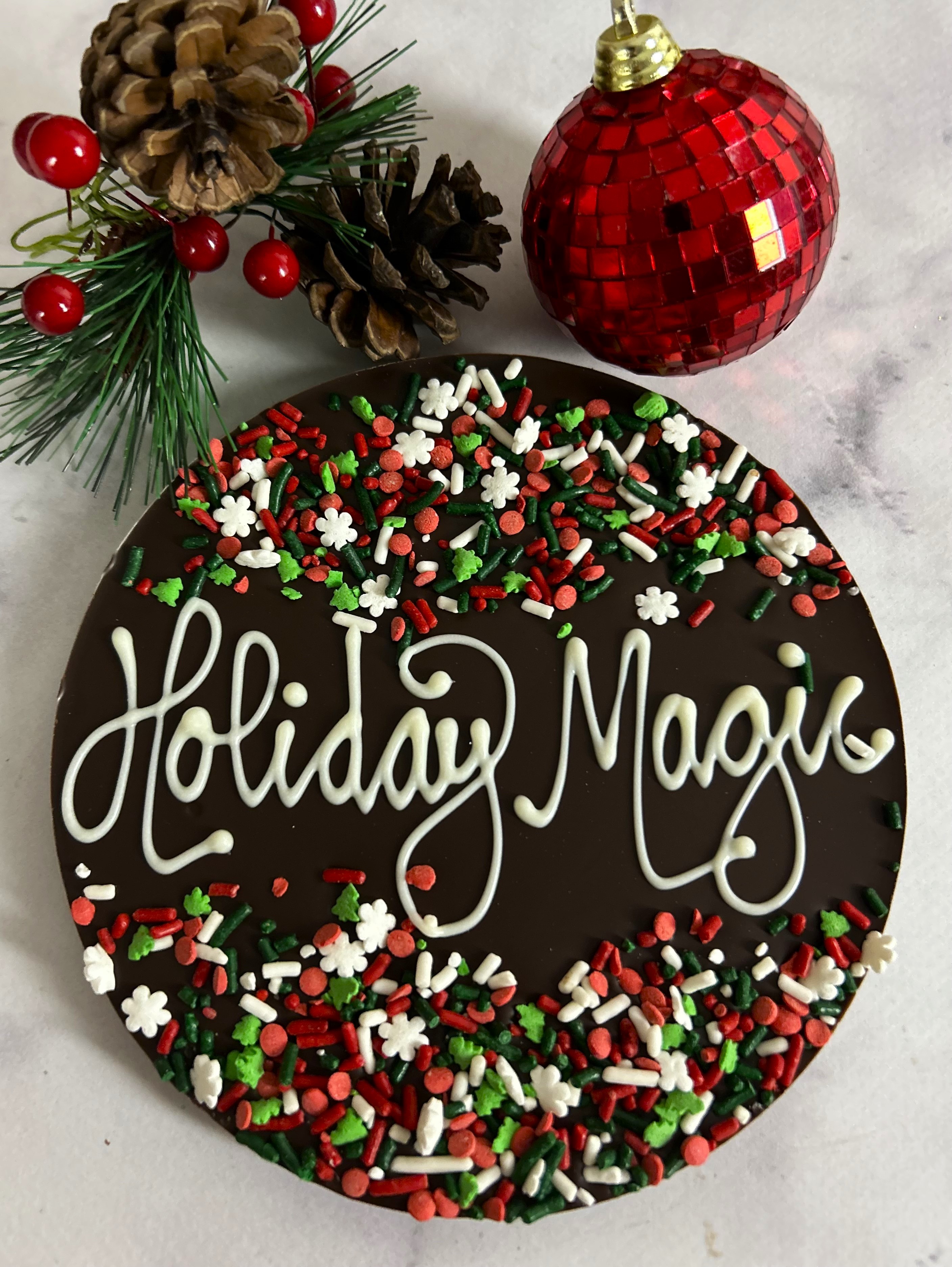 custom ornament dark chocolate