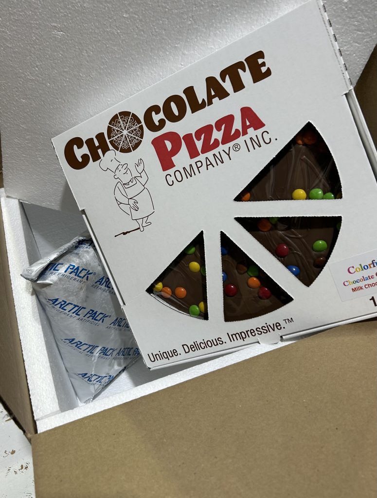ice shipping box and pizza